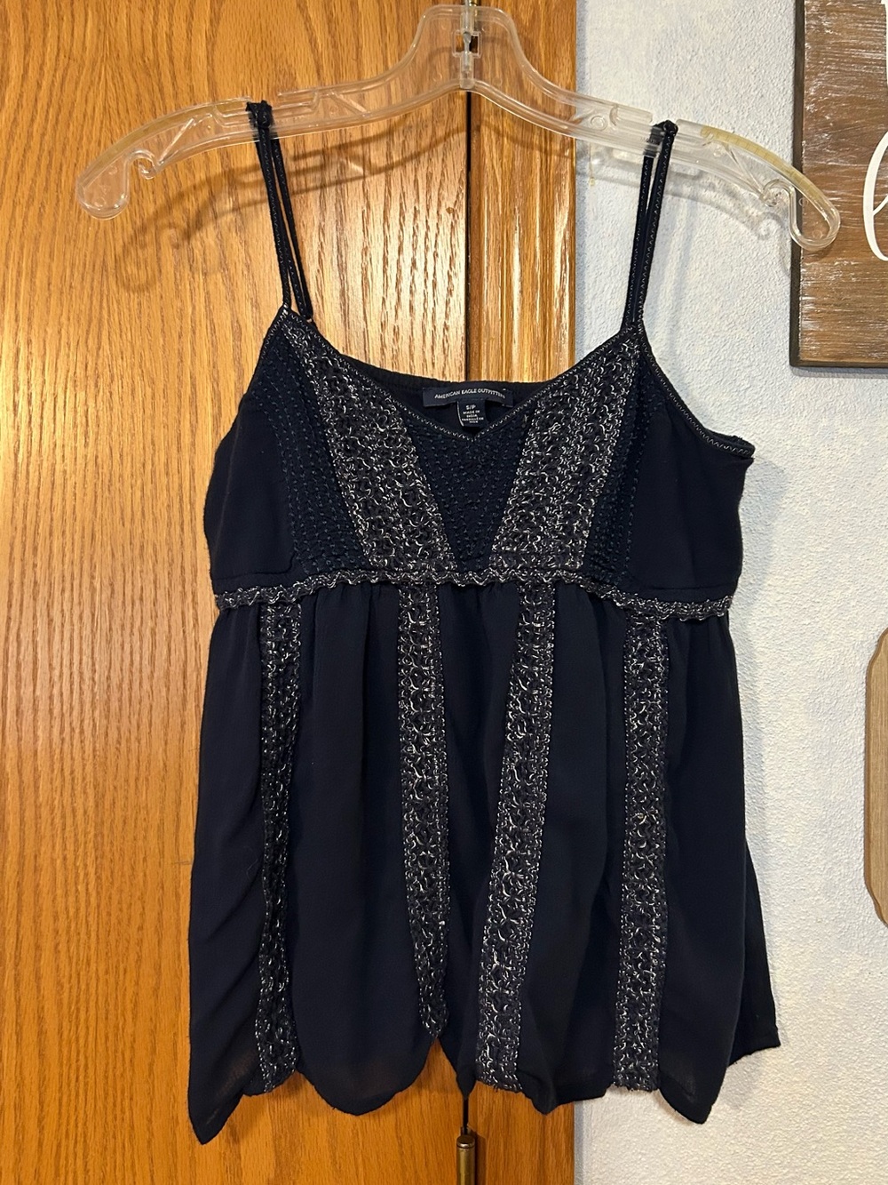 American Eagle Navy Blue Tank Top - Size S
